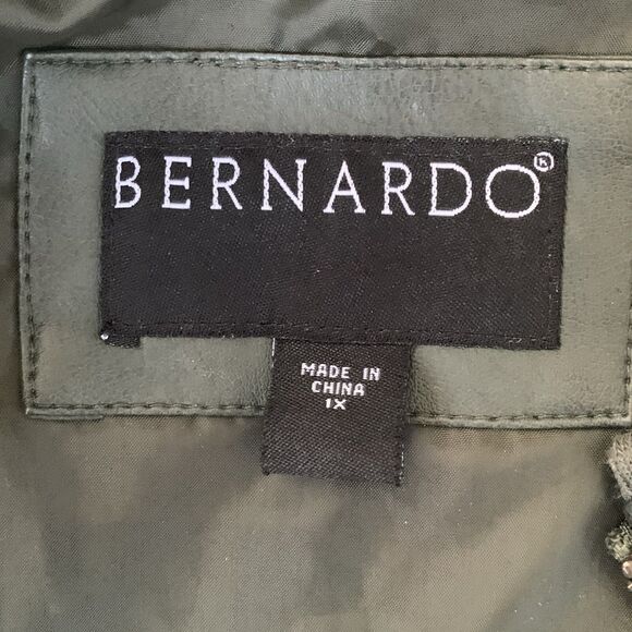 Bernardo Faux Leather Moto Jacket Women Size 1X/XL Rocker Biker Grunge Gray - Picture 12 of 14